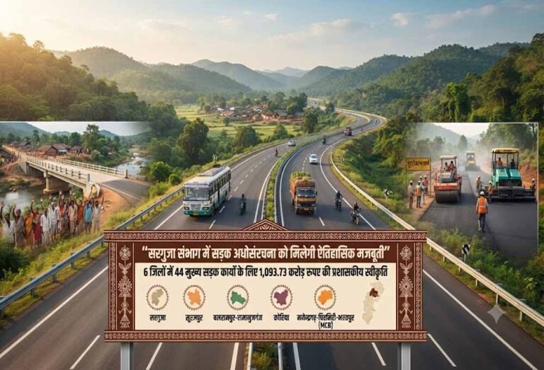 सरगुजा संभाग के 6 जिलों में सुधरेगा सड़क नेटवर्क, 44 मुख्य सड़क कार्यों को मिली प्रशासनिक स्वीकृति