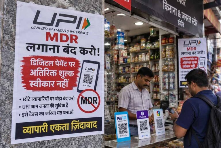 UPI चार्ज को लेकर इंदौर में व्यापारी नाराज, दुकानों पर पोस्टर; कांग्रेस ने सरकार पर साधा निशाना