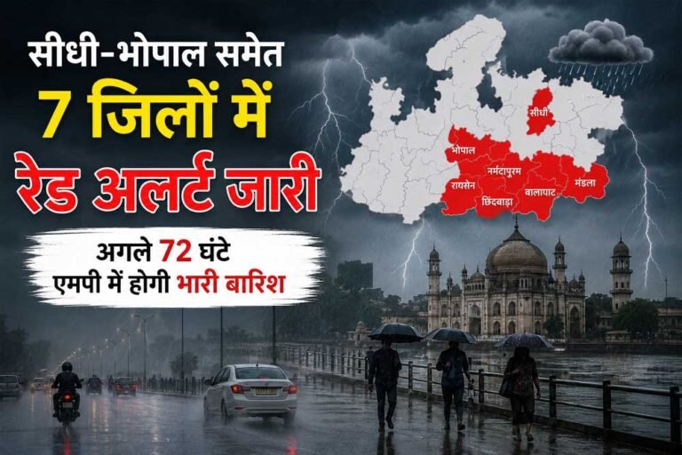 एमपी में आफत की बारिश! सीधी-भोपाल समेत 7 जिलों में रेड अलर्ट, 72 घंटे रहें सतर्क